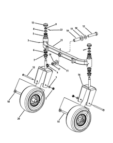 Front Caster Assembly Diagram and Parts List for L60-KH (53AH8CTD050-27HP)(2011) Cub Cadet Lawn Tractor